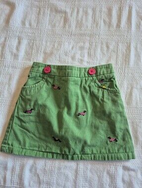 Hartstrings girls size 3T skort, green with embroidered dogs GUC